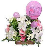 balon ve çiçeklerle tanzim  Gümüşhane çiçek online çiçek siparişi 