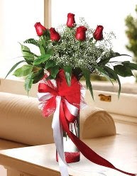 Camda 5 kırmızı gül tanzimi  Gümüşhane online çiçek gönderme sipariş 