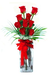  Gümüşhane online çiçek gönderme sipariş  9 adet mika yada cam vazoda gül tanzimi