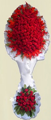 Çift katlı kıpkırmızı düğün açılış çiçeği  Gümüşhane çiçek gönderme sitemiz güvenlidir 